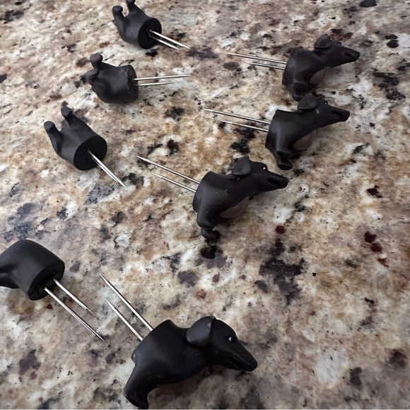 Dachshund Corn Holders Wiener Dog Stainless Steel Prongs Set of 4 - Picture 3 of 3